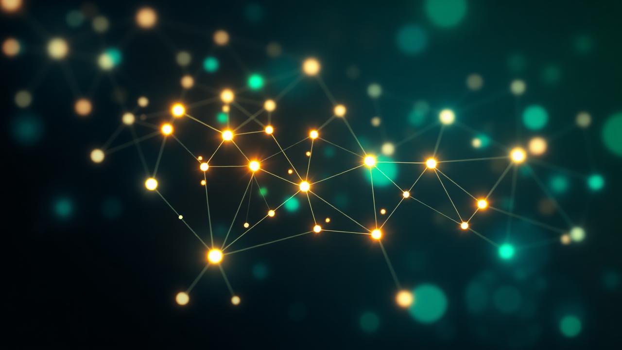 Knowledge graph con entidades semánticas conectadas representando un brief SEO completo